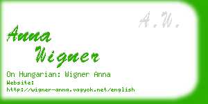 anna wigner business card